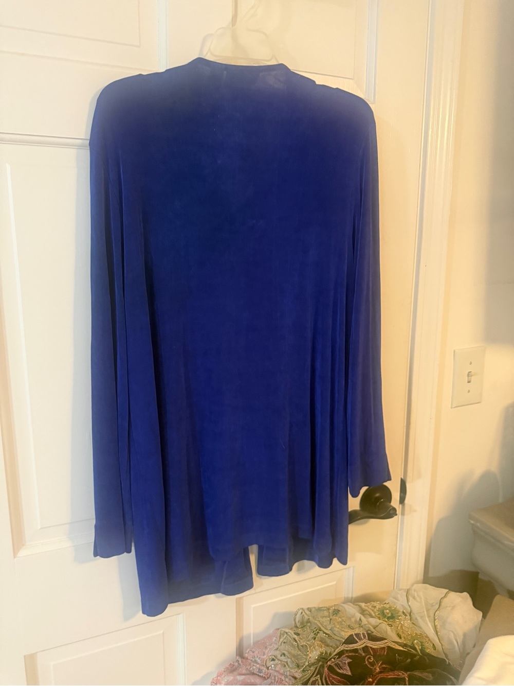 Chico's Royal Blue Long-Sleeve Draped Tunic